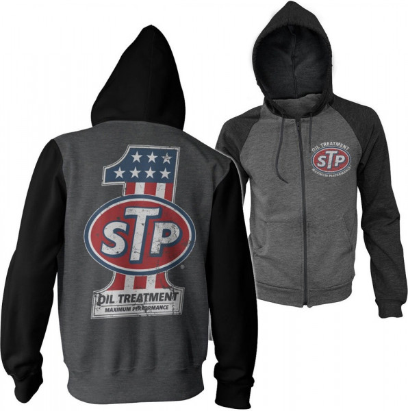 STP American No. 1 Varsity Zipped Hoodie Dark-Grey-Black