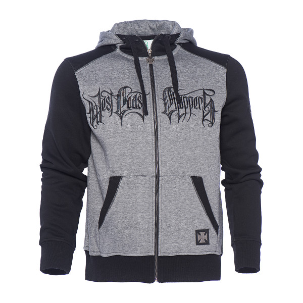 WCC West Coast Choppers Hoodie OG Cross Hoody Zip Grey