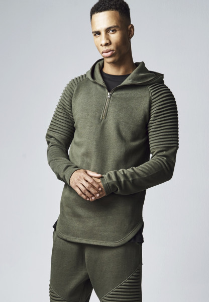 Urban Classics Hoodie Pleat Sleeves Terry Hoody Black