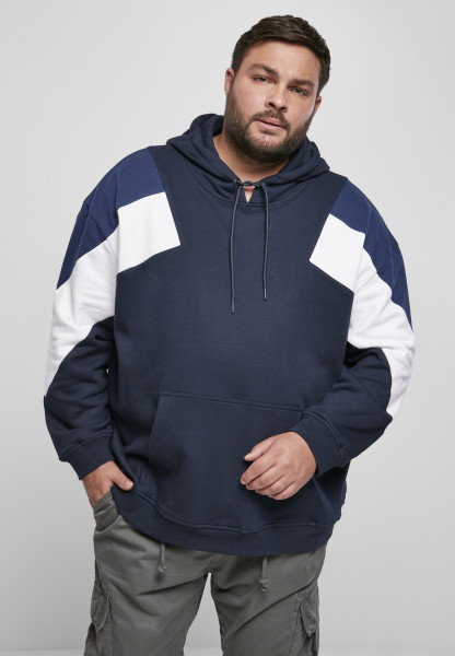 Urban Classics Hoodie Oversize 3-Tone Hoody Midnightnavy/White/Darkblue