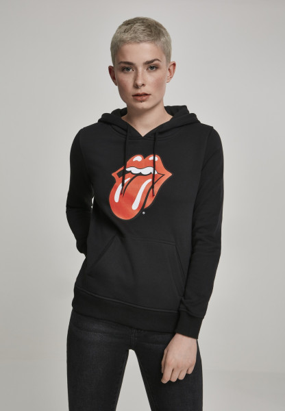 Merchcode Women Hoodie Ladies Rolling Stones Tongue Hoody Black