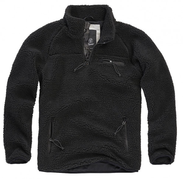 Brandit Jacke Teddyfleece Troyer in Black