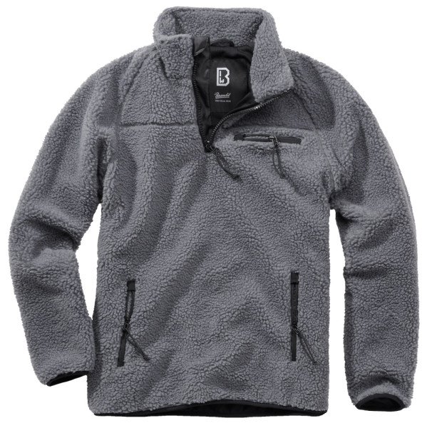 Brandit Jacke Teddyfleece Troyer in Anthracite