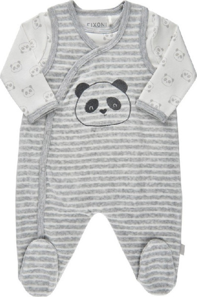 Fixoni Kinder Body LS w.Romper 422000-Grey Melange