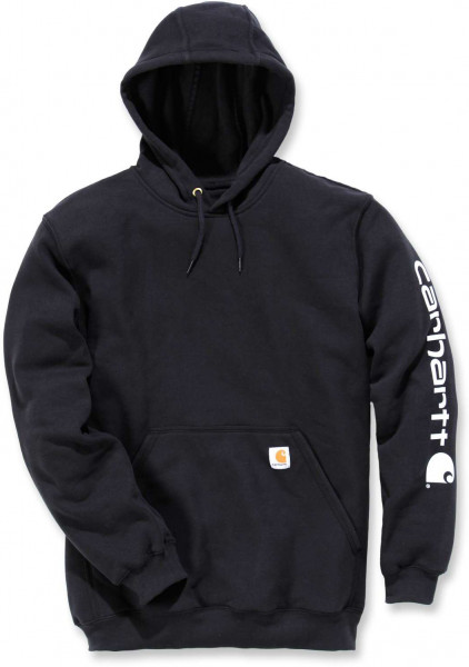 Carhartt Sweatshirt Midweight Signature Sleeve Logo Hooded Sweatshirt Black